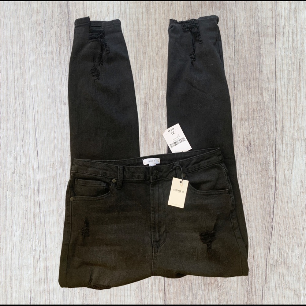 SOLD NWT Forever 21 Distressed High Rise Skinny Jeans - Picture 2 of 5